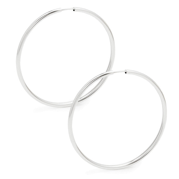 60mm Thick Silver Hoop Earrings