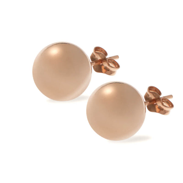 Large Rose Gold Ball Stud Earrings