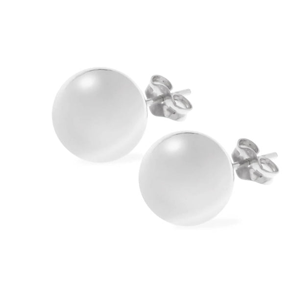 Large Silver Ball Stud Earrings