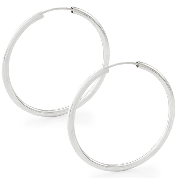 45mm Thick Silver Hoop Earrings