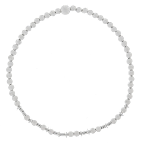 Morse Code Silver Bead Bracelet
