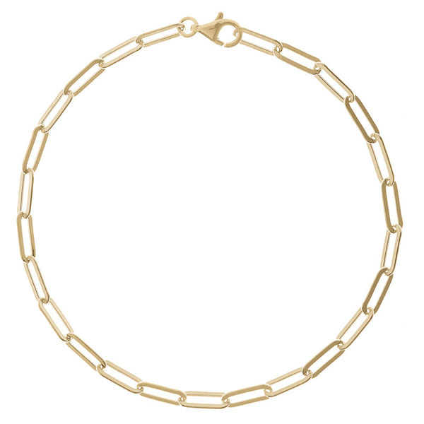 Yellow Gold Paperclip Bracelet