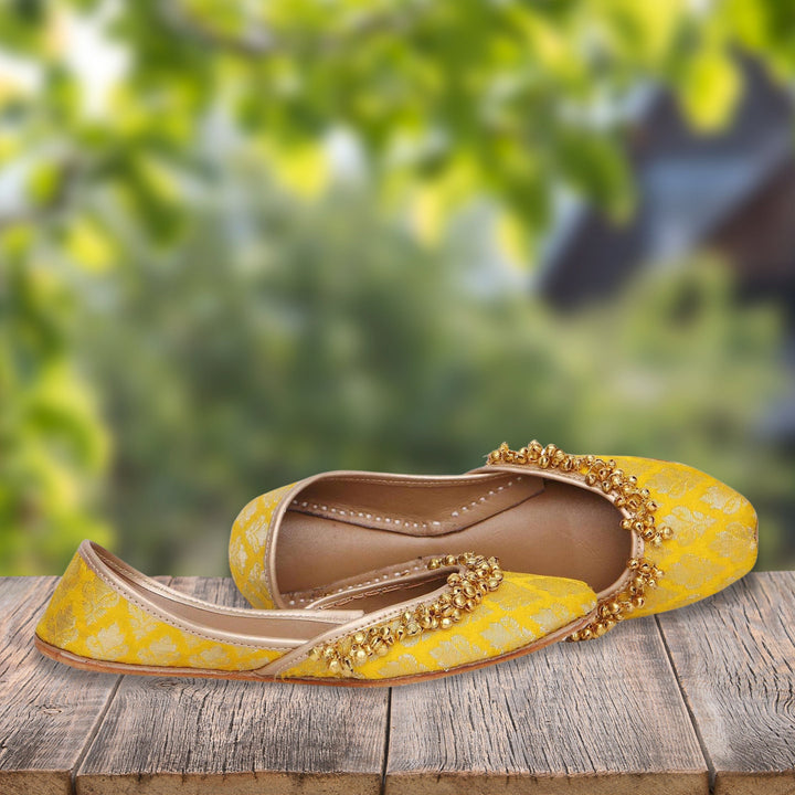 Ghungroo Grace - White Ballet Flat with Indian Embellishement Ghungroo Indian flats White Mojari White Juti White Khussa