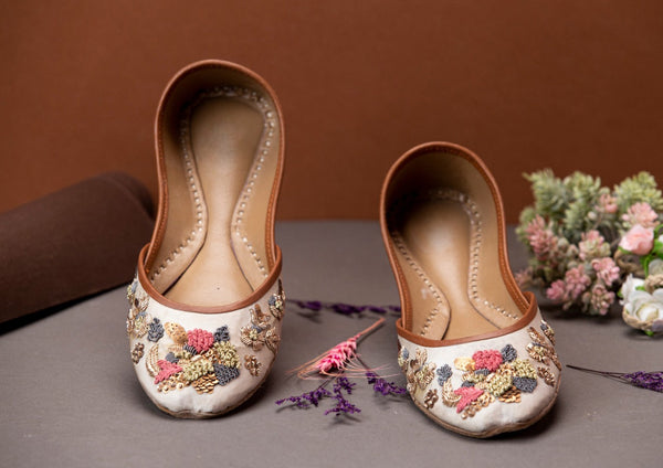 Pastel Pack - Handmade White Women Ethnic Ballet Flats