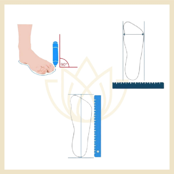 Instruction to take feet measurements